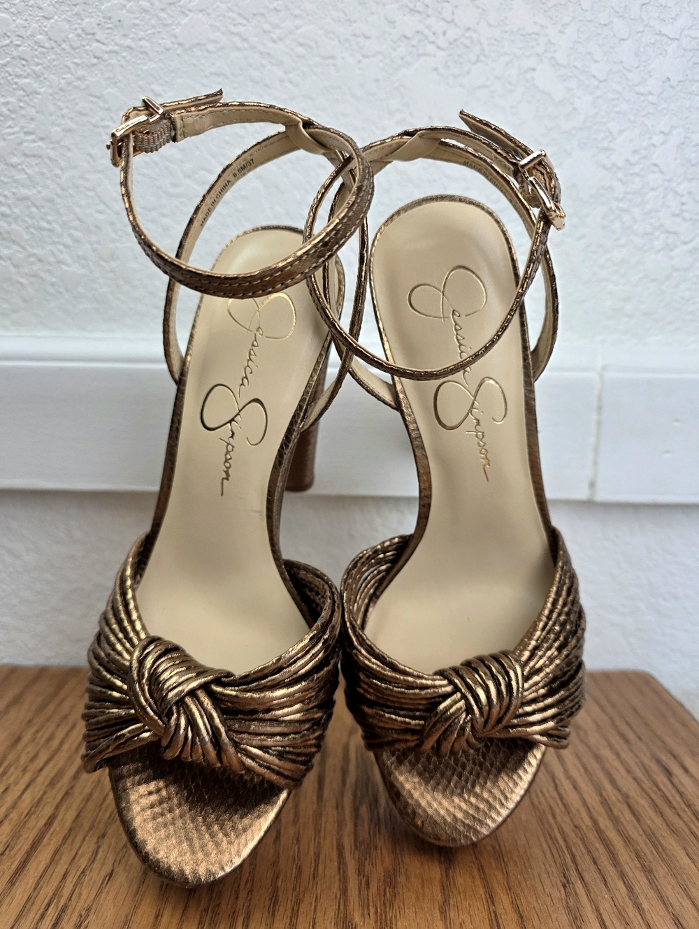 Jessica Simpson Immie Knotted Platform Sandals Bronze - Picture 3 of 14